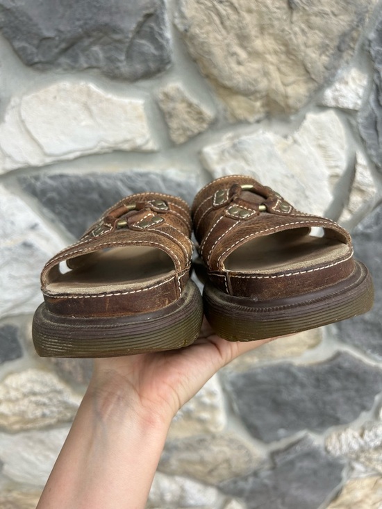 Y2K Doc Martens Sandals Sz 8 Chunky Platform Fisherman Boho Indie Alt Brass Ring - Picture 3 of 7